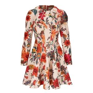 Floral Print Long Sleeve Dress